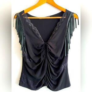Leather and Lace Top